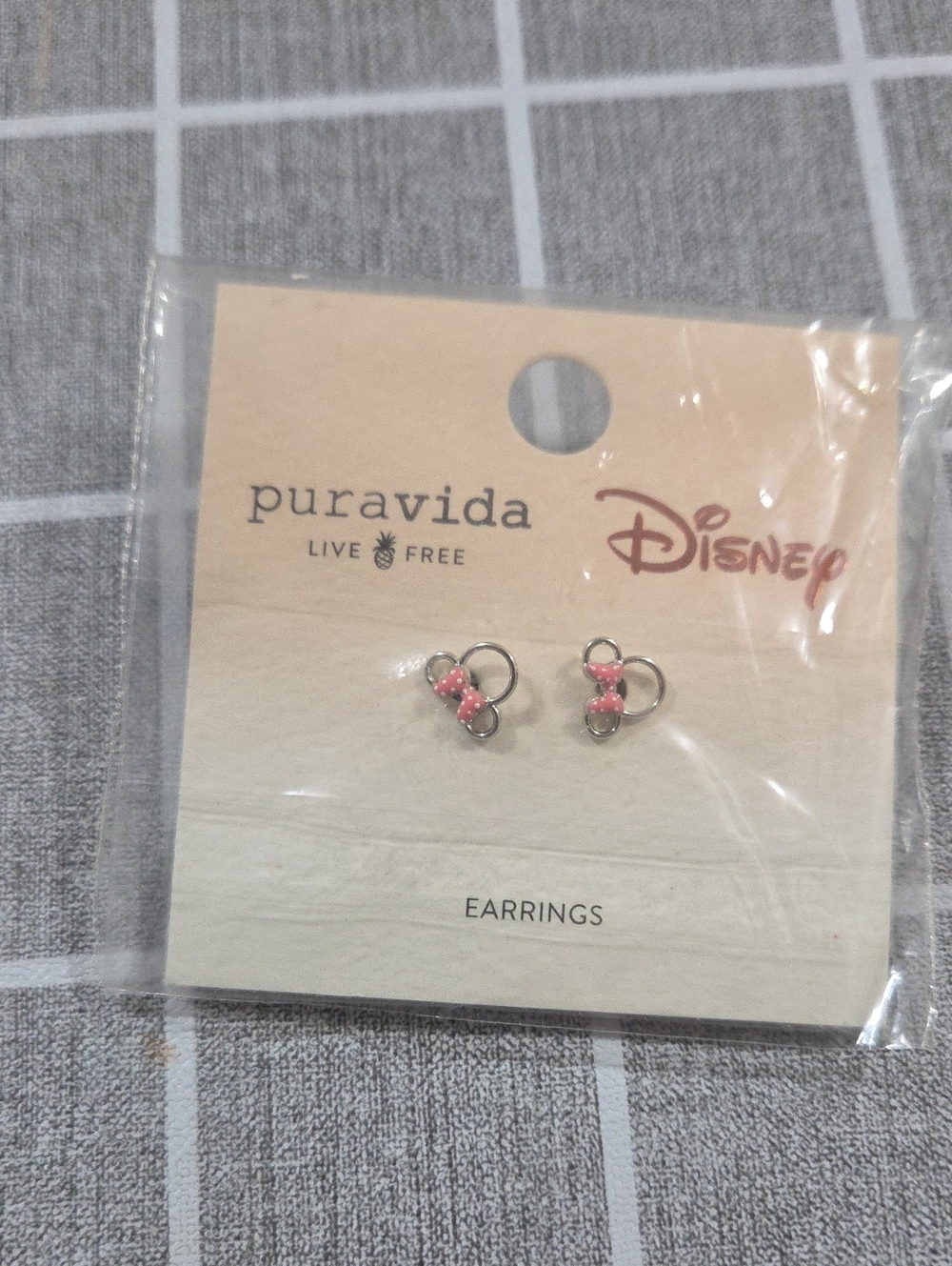 Pura Vida Disney Pink and Silver Minnie Mouse Earrings